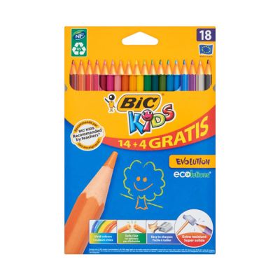 BIC Kids Evolution drvene bojice 14+4