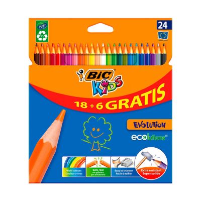 BIC  Kids Evolution drvene bojice 18+6