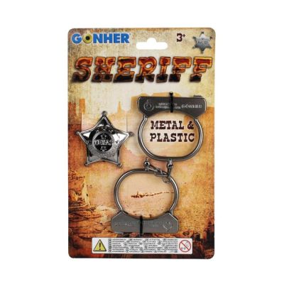 Igračka kaubojski bedž i lisice