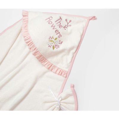 Peškir za bebe BiOrganic cvijetni bež 85*90