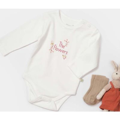 Bodi za bebe BiOrganic cvijetni bež 80