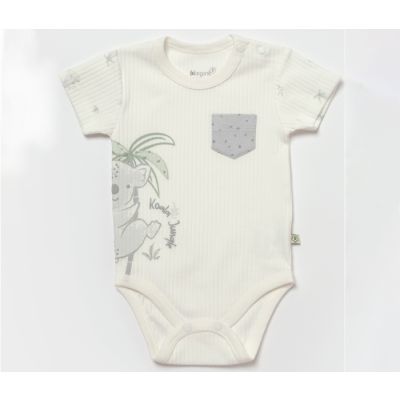 Bebi bodi kratki rukav Biorganic, sivi 86 cm