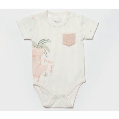 Bebi bodi kratki rukav Biorganic, rozi 86 cm