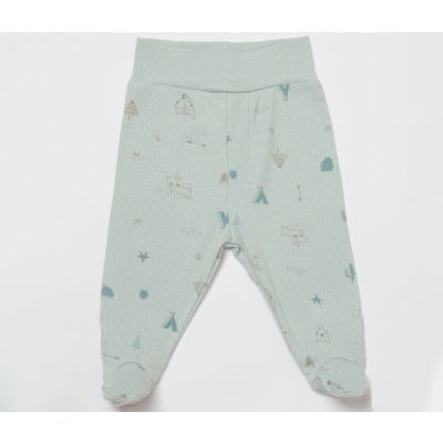 Bebi pantalone BiOrganic,  vesela šuma, 56cm , bež - zelene