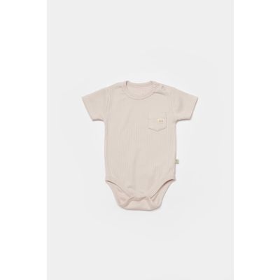 Bebi bodi Biorganic, kratki rukav, bež, 80cm