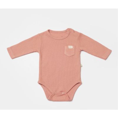 Bodi za bebe BiOrganic dugi rukav, 80cm , crvena/braon