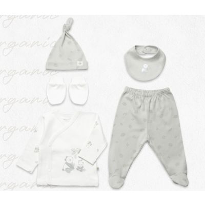 Bebi set BiOrganic 5/1,zeleni/bež,56cm.