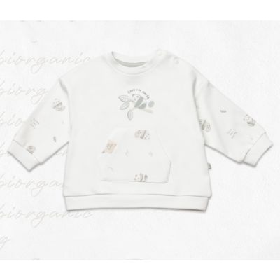 Majica za bebu BiOrganic,bež/zelena,86cm.