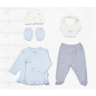 Bebi set za novorođenče BiOrganic 5/1,lila,56cm.