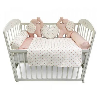 Posteljina kidzz 10 djelova slonče, roza