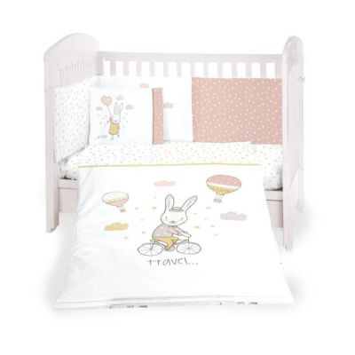 Set posteljina Kikkaboo šestodjelna 60/120 rabbits in love