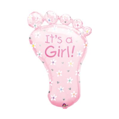 Balon od folije oblika Foot - It's a Girl