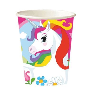 8 čaša Unicorn papir 250 ml