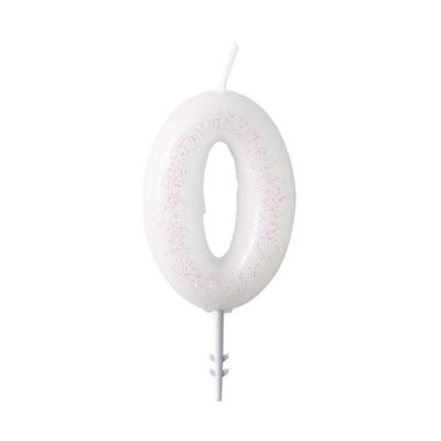 Svjećica za tortu broj 0 sjajna visine 6.5 cm