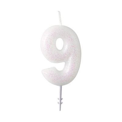 Svjećice za tortu broj 9 sjajne visine 6.5 cm