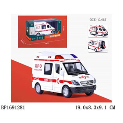 Igračka vozilo hitne pomoći na potez sa svijetlom i muzikom