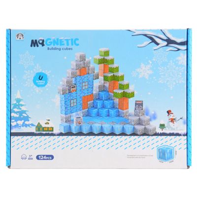 Igračka magnetne kocke 2cm - snijeg i led 124 kom