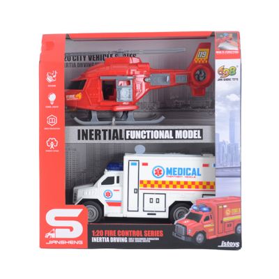 Igračka ambulatno vozilo sa helikopterom i sa svjetlom i muzikom