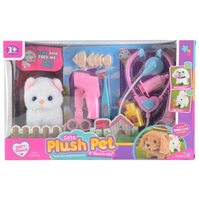 Plišana maca koji hoda, sa zvukom, i doktorski set