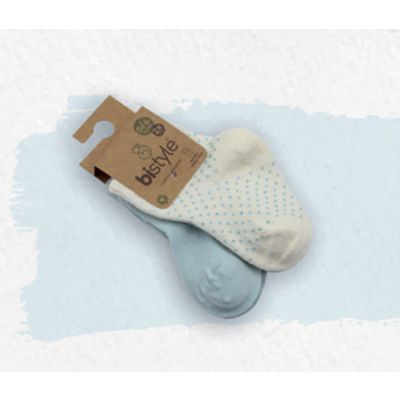 Čarapice za bebu BiStyle 2 komada 24-36 plave-bež