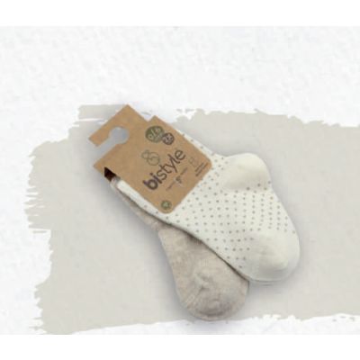 Čarapice za bebu BiStyle 2 komada 24-36 bež
