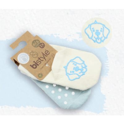 Čarapice za bebu BiStyle neklizajuće 2 komada 12-24 plave-bež