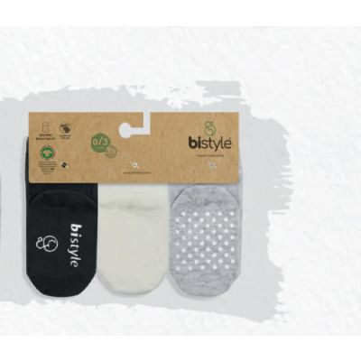 Čarapice za bebu BiStyle neklizajuće 3 komada , 12-24-crna