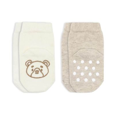 Čarapice za bebe BiStyle neklizajuće 2/1 ,bež-12-24