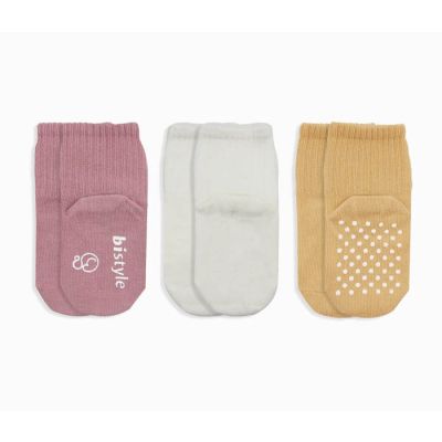 Čarapice za bebe BiStyle neklizajuće 3/1 ,roze-bež-00-03