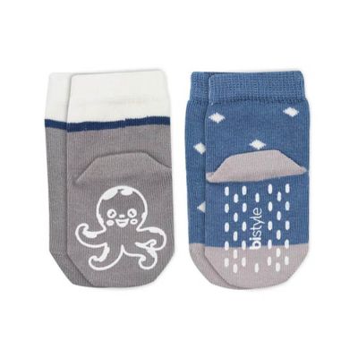 Čarapice za bebe BiStyle neklizajuće 2/1 ,plave-00-06