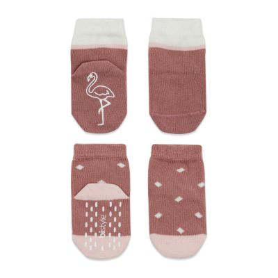 Čarapice za bebe BiStyle neklizajuće 2/1 ,roze,06-12