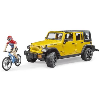 Igračka Bruder džip sa planinskim biciklom i figurom bicikliste