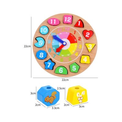 BBo Igračka drveni sat za sortiranje oblika