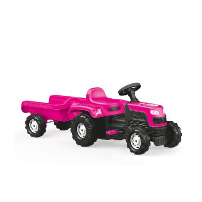 Traktor na pedale sa prikolicom, unicorn rozi