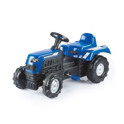 Veliki traktor na pedale sa prikolicom, plavi