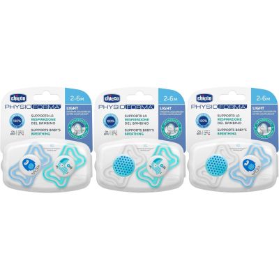 Varalica physio light silikon 2/1 2-6m+ 0%bpa-plava