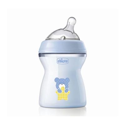 Flasica natural feeling silikon 250 ml plava 2+0%bpa