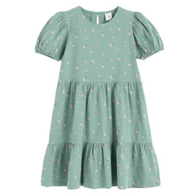 Haljina kratkih rukava za djevojčice, zelena