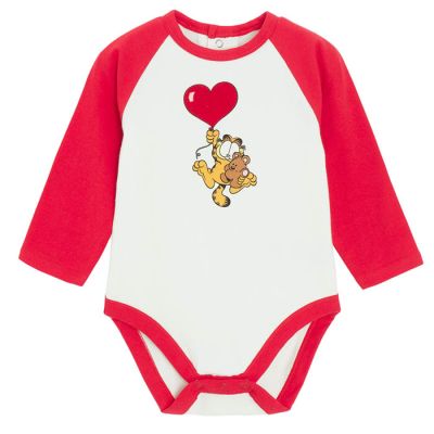 Garfield bodi dugih rukava za dječake, bijela