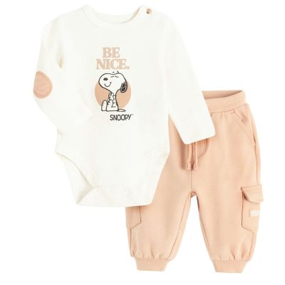 Komplet za bebe dječake - bodi dugih rukava i donji dio trenerke  Peanuts