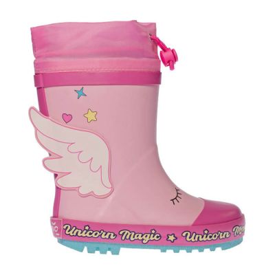 Pollino gumene čizme za djevojčicu, unicorn rosa