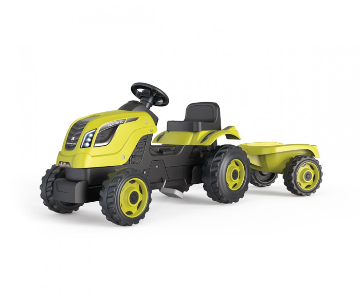 Smoby traktor farmer XL zeleni+prikolica